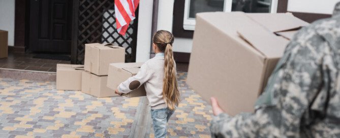military families moving into new home