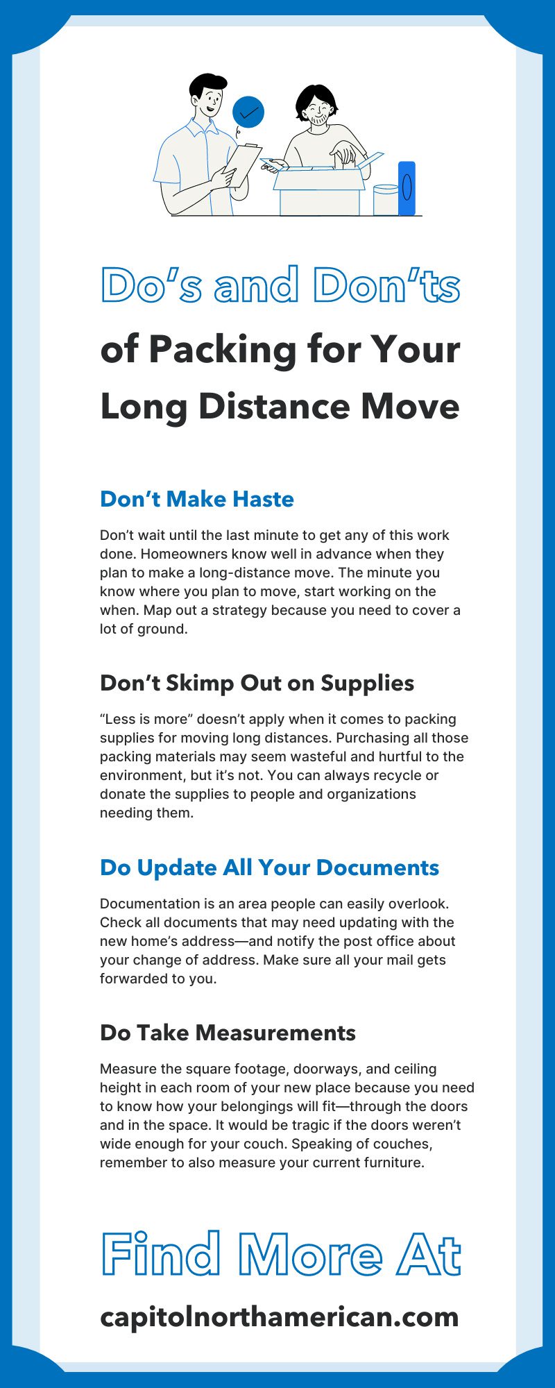 Do’s and Don’ts of Packing for Your Long Distance Move
